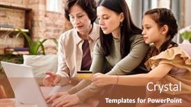  Presentation with family shopping - Presentation featuring three-generation-family-of-females background and a red colored foreground