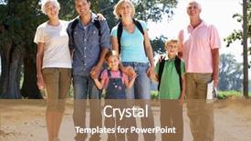  Presentation with country - Colorful slide deck enhanced with three generation family on country backdrop and a coral colored foreground