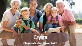  Presentation with generation family farm - Audience pleasing PPT layouts consisting of three generation family on country backdrop and a tawny brown colored foreground