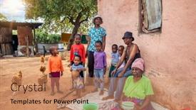  Presentation with generations - Presentation theme having three-generations-granny-parents background and a coral colored foreground