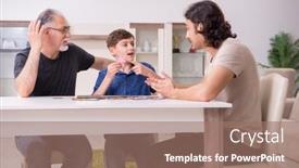  Presentation with puzzle family - Audience pleasing slide set consisting of three-generations-of-family-playing backdrop and a coral colored foreground