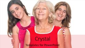  Presentation with generations - Theme with three generations of hispanic women background and a red colored foreground