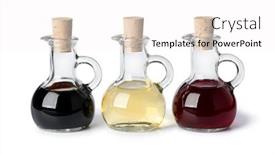  Presentation with bottles - Cool new PPT layouts with three-glass-bottles-with-different backdrop and a white colored foreground