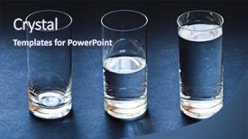  Presentation with blue water - Presentation theme consisting of three glasses empty half background and a wine colored foreground