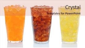  Presentation with lime - Audience pleasing presentation theme consisting of three glasses of soda backdrop and a coral colored foreground