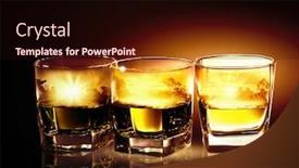  Presentation with whiskey - Beautiful PPT theme featuring three-glasses-of-whiskey backdrop and a wine colored foreground