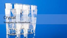  Presentation with cold water - Audience pleasing presentation theme consisting of three glasses with cold water on blue background backdrop and a light blue colored foreground