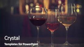  Presentation with bar drinks wine - Amazing PPT theme having three glasses with tasty wine backdrop and a wine colored foreground