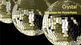  Presentation with disco balls - Presentation theme with three golden disco balls background and a tawny brown colored foreground