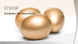  Presentation with wait - Slide set featuring three-golden-investment-eggs background and a lemonade colored foreground