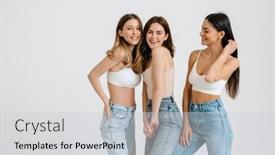  Presentation with infertility women - Slide set having three-gorgeous-brunette-women-posing background and a light gray colored foreground