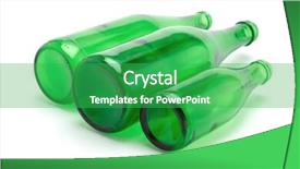  Presentation with green glass - Audience pleasing PPT theme consisting of three green glass bottles backdrop and a shamrock green colored foreground