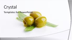  Presentation with chemistry leaves green leaf - Slides with three green olives with leaves background and a pink colored foreground