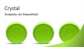  Presentation with recycle plastic - Beautiful theme featuring recycling pet - three green plastic caps backdrop and a white colored foreground