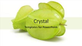  Presentation with green star - Cool new presentation theme with three green star fruits backdrop and a yellow colored foreground