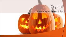  Presentation with halloween - Slide deck with three-halloween-pumpkins-isolated background and a lemonade colored foreground
