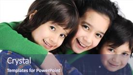  Presentation with latino - Audience pleasing slides consisting of three happy children love care backdrop and a ocean colored foreground