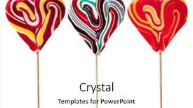  Presentation with candy heart - Slide set with three heart shaped candy lollipops background and a white colored foreground