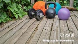  Presentation with iron - PPT theme enhanced with three-heavy-slam-balls-iron background and a gray colored foreground