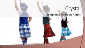  Presentation with scottish dance - Presentation consisting of three highland dancers on stage background and a white colored foreground
