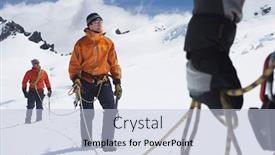  Presentation with safety - Presentation theme consisting of three-hikers-joined-by-safety background and a light blue colored foreground