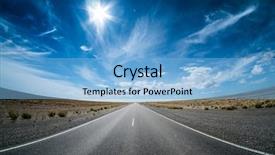  Presentation with lonely desert road - Cool new presentation theme with three horizon - asphalt road in the desert backdrop and a light blue colored foreground