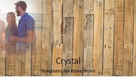  Presentation with wood panel - Slide deck featuring three horizon - millennials at bbq on beach background and a  colored foreground