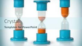  Presentation with time running out - Presentation featuring three-hourglasses-with-the-sands background and a sky blue colored foreground