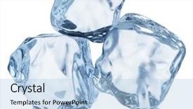  Presentation with ice - Presentation theme with three ice cubes macro shot background and a light blue colored foreground