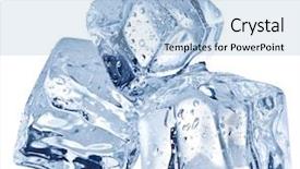  Presentation with purple floral ice - Cool new PPT theme with three ice cubes on white backdrop and a light blue colored foreground