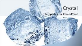  Presentation with fire and ice moving - Colorful slide deck enhanced with three ice cubes on white backdrop and a light blue colored foreground