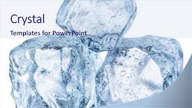  Presentation with drop of water - Presentation design consisting of three ice cubes with water background and a light blue colored foreground
