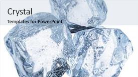  Presentation with water drops - PPT theme having three ice cubes with water background and a light blue colored foreground