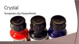  Presentation with ink - PPT theme having three ink bottles background and a white colored foreground