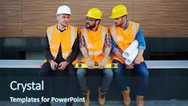  Presentation with three - Presentation theme having three inspectors in uniforms amd background and a ocean colored foreground