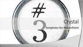  Presentation with number - PPT theme featuring three keys - vintage typewriter number 3 isolated background and a light gray colored foreground