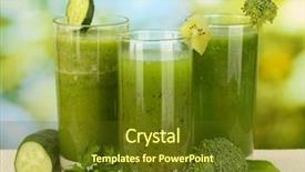  Presentation with juice - PPT theme having three kinds of green juice background and a tawny brown colored foreground