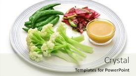  Presentation with cauliflower - PPT theme enhanced with three-kinds-of-vegetable-salad background and a soft green colored foreground