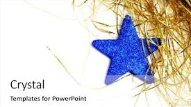  Presentation with blue and gold - Audience pleasing presentation theme consisting of three kings - blue christmas star and golden backdrop and a  colored foreground