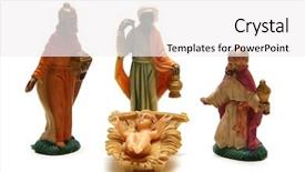  Presentation with kings - Presentation theme with three kings and the jesus background and a white colored foreground
