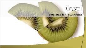  Presentation with kiwi fruit - Amazing theme having three-kiwi-fruit-slices-isolated backdrop and a white colored foreground