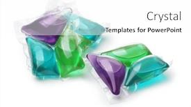  Presentation with laundry detergent - Presentation featuring three-laundry-detergent-pods-isolated background and a  colored foreground