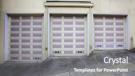  Presentation with san francisco - Audience pleasing PPT theme consisting of three lavender and beige garage doors on a hill in san francisco backdrop and a gray colored foreground