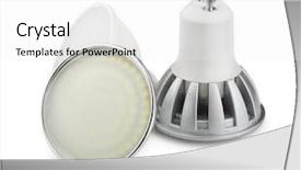  Presentation with light led - Presentation theme consisting of three led light bulbs isolated background and a white colored foreground