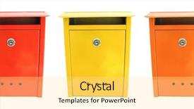  Presentation with yellow orange - PPT layouts enhanced with three lovely mailboxes red yellow background and a yellow colored foreground