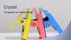  Presentation with magnetic - Presentation design consisting of three magnetic paper clips close background and a light gray colored foreground