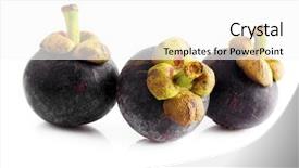  Presentation with mangosteen - Audience pleasing slides consisting of three mangosteens fruit isolated backdrop and a white colored foreground