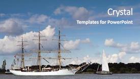  Presentation with ancient ship - Colorful PPT theme enhanced with three-masted ancient ship backdrop and a teal colored foreground