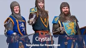  Presentation with knight - PPT theme enhanced with three medieval knights isolated background and a ocean colored foreground