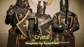  Presentation with knight - PPT theme with three medieval knights background and a tawny brown colored foreground